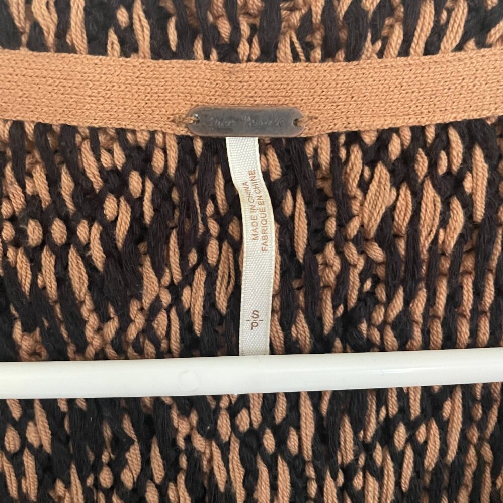 Free People Black and Brown Geometric Cardigan - Picture 2 of 6
